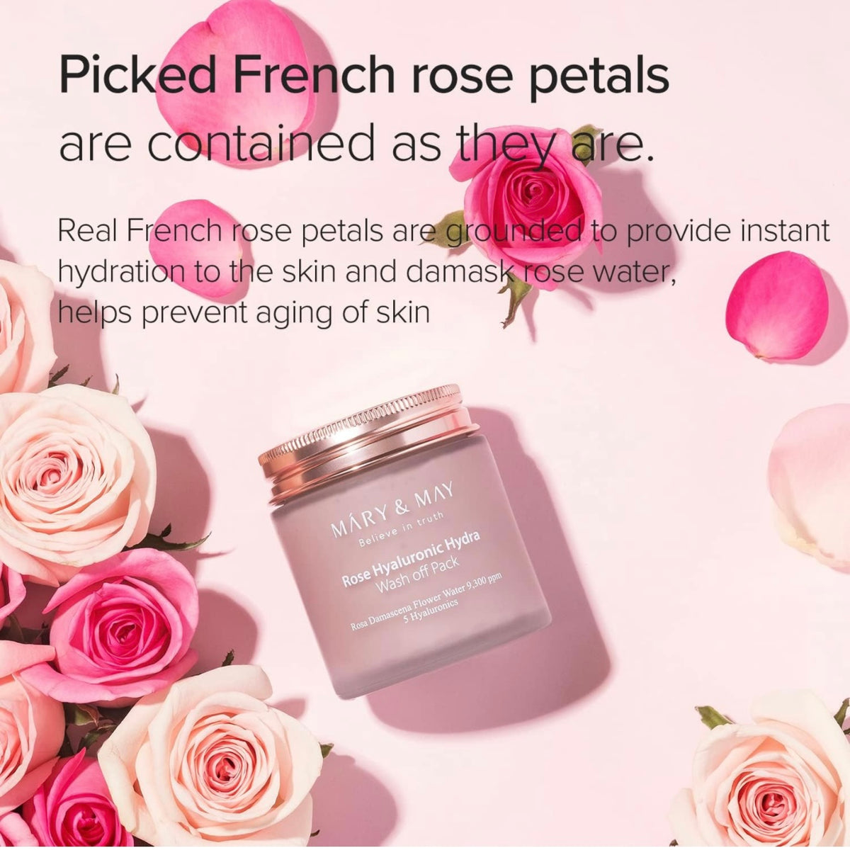 Mary&May Vegan Rose Hyaluronic Hydra Wash Off Mask 125g