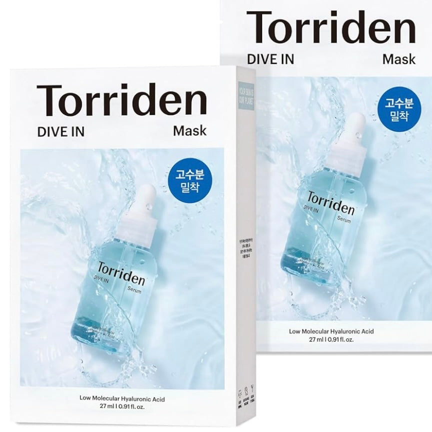 Torriden DIVE-IN Hyaluronic Acid Facial Sheet Masks (10 Count)