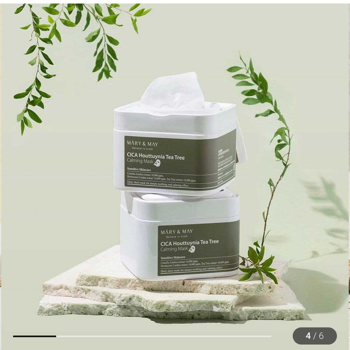 MARY&MAY CICA Houttuynia Tea Tree Calming Mask Sheets 30 Sheets